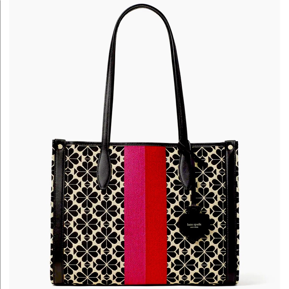 Kate Spade Flower Jacquard Stripe Market Medium Tote